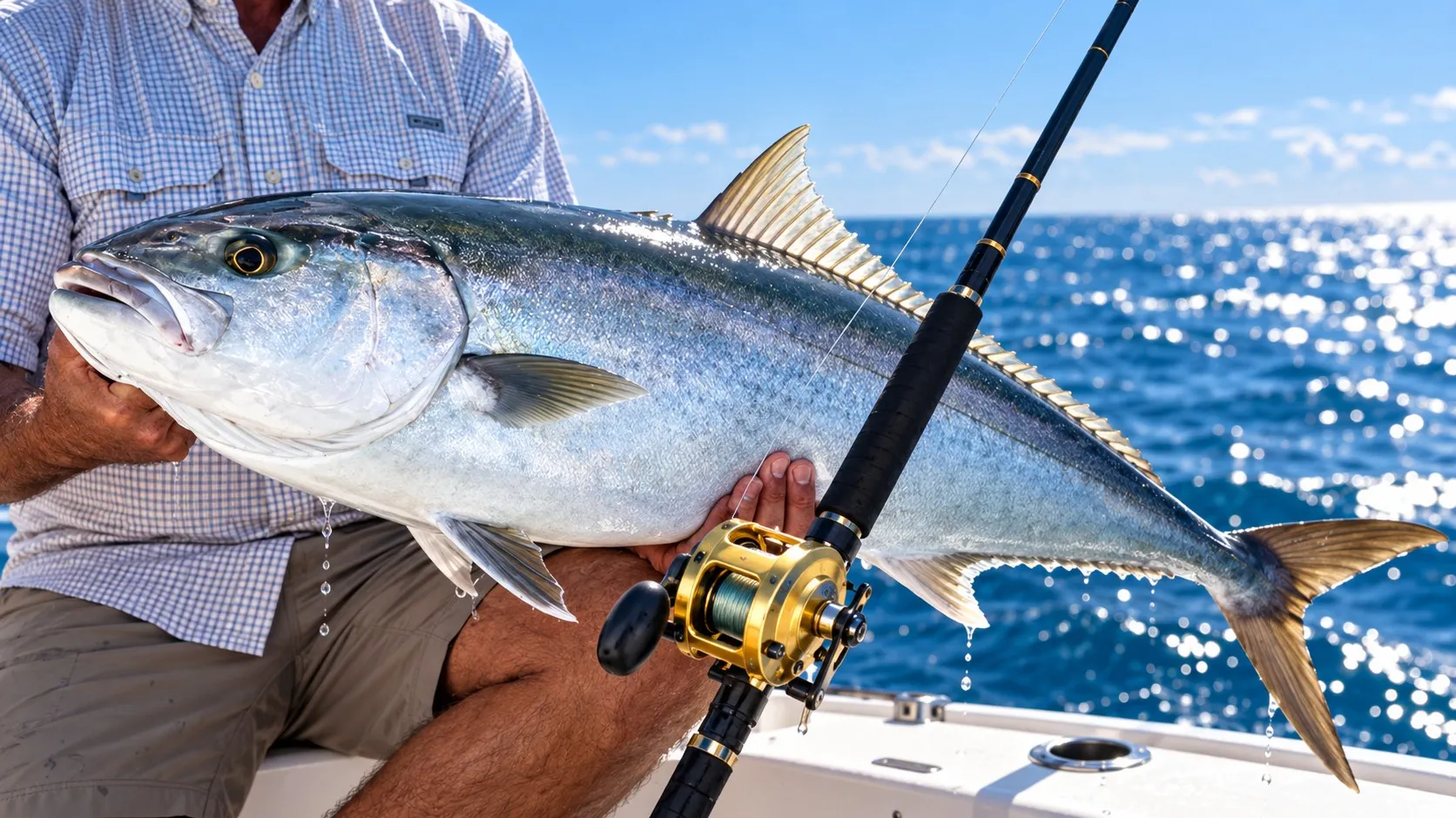 A tuna held aboard a charter boat