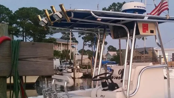 A charter boat operated by Gulf Island Charters at the dock